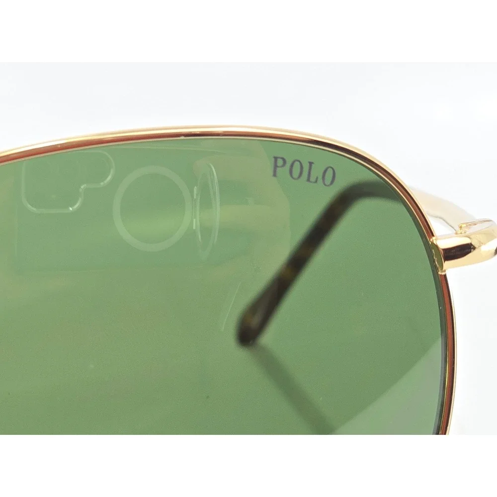 Polo Ralph Lauren Sunglasses Mens 62mm Shiny Gold Bottle Green PH3148 - New